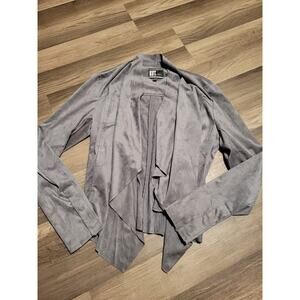 Kut from kloth gray fuax suede high low jacket blazer Size M